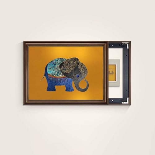 Sicherungskasten Abdeckung Schrank, Kostenloses Bohren Elektrisches Panel Dekorations, Einfach zu Installierende, Für Büro Esszimmer Heimdekoration(Brown 1,50 * 70cm/19 * 27in) von PAKMEZ