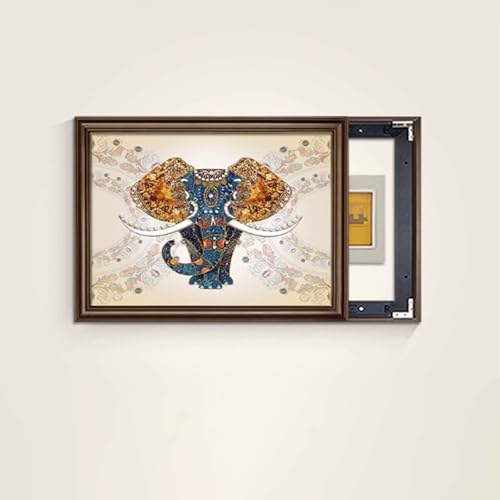 Sicherungskasten Abdeckung Schrank, Kostenloses Bohren Elektrisches Panel Dekorations, Einfach zu Installierende, Für Büro Esszimmer Heimdekoration(Brown 2,40 * 60cm/15 * 23in) von PAKMEZ