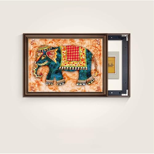 Sicherungskasten Abdeckung Schrank, Kostenloses Bohren Elektrisches Panel Dekorations, Einfach zu Installierende, Für Büro Esszimmer Heimdekoration(Brown 3,50 * 70cm/19 * 27in) von PAKMEZ