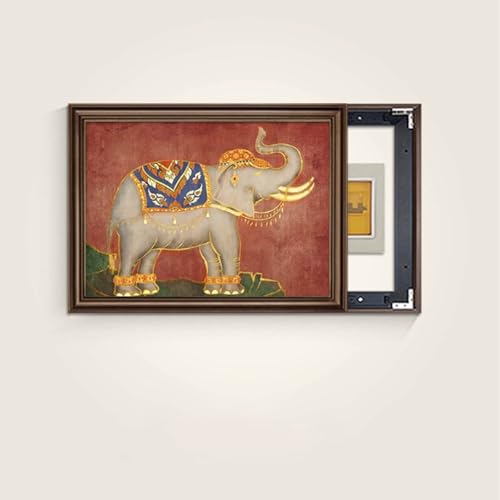 Sicherungskasten Abdeckung Schrank, Kostenloses Bohren Elektrisches Panel Dekorations, Einfach zu Installierende, Für Büro Esszimmer Heimdekoration(Brown 5,50 * 70cm/19 * 27in) von PAKMEZ