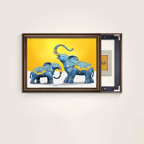 Sicherungskasten Abdeckung Schrank, Kostenloses Bohren Elektrisches Panel Dekorations, Einfach zu Installierende, Für Büro Esszimmer Heimdekoration(Brown 6,50 * 70cm/19 * 27in) von PAKMEZ