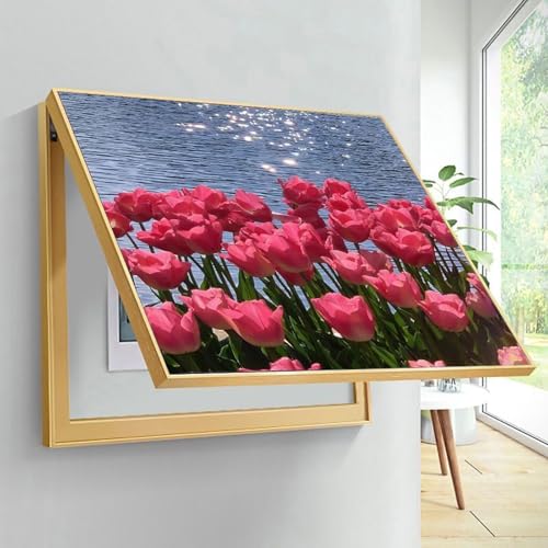 Sicherungskasten Abdeckung Schrank, Verteilerkasten Dekorativer Ausblenden Gemälde, Für Büro Esszimmer Heimdekoration, Ideal für Ihr Zuhause(Gold 2,60 * 50cm/23 * 19in) von PAKMEZ