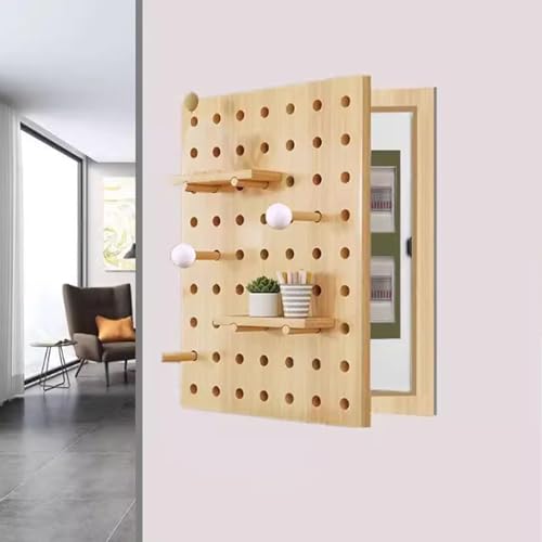 Vertical Stromzähler Box Dekoration, Flip Cover Design, Für Büro Esszimmer Heimdekoration, Einfach zu Installierende, Kostenloses Bohren, Ideal für Ihr Zuhause(Log,50 * 40cm/19 * 15in) von PAKMEZ