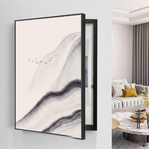 Vertical Stromzähler Box Dekoration, Kreativ Flip-Cover Bild, Einfach zu Installierende, Für Büro Esszimmer Heimdekoration, Ideal für Ihr Zuhause(Black 5,60 * 80cm/23 * 31in) von PAKMEZ