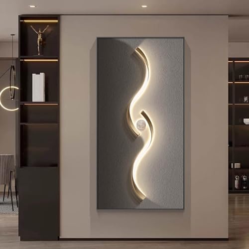 Zählerkasten mit Dekorativem Gemälde verstecken, Flip Cover Design, Wandmontierte Schalttafelabdeckung, Für Büro Esszimmer Heimdekoration, Ideal für Ihr Zuhause(Black 2,50 * 70cm/19 * 27in) von PAKMEZ