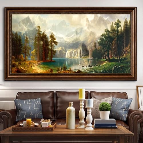 Zählerkasten mit Dekorativem Gemälde verstecken, mit Hydraulischen Stangenstützen, Flip Cover Design, Für Büro Esszimmer Heimdekoration, Ideal für Ihr Zuhause(Brown 2,40 * 50cm/15 * 19in) von PAKMEZ