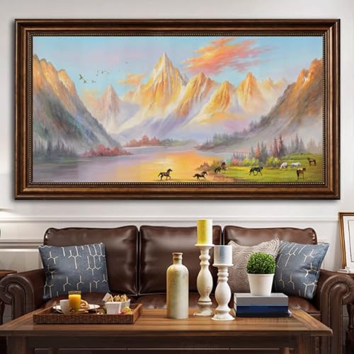 Zählerkasten mit Dekorativem Gemälde verstecken, mit Hydraulischen Stangenstützen, Flip Cover Design, Für Büro Esszimmer Heimdekoration, Ideal für Ihr Zuhause(Brown 4,40 * 50cm/15 * 19in) von PAKMEZ