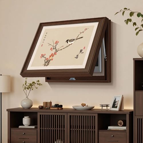 Zählerkasten mit dekorativem Gemälde verstecken, mit Hydraulischen Stangenstützen, Flip Cover Design, Für Büro Esszimmer Heimdekoration, Ideal für Ihr Zuhause(Brown 6,60 * 50cm/23 * 19in) von PAKMEZ