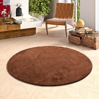 Hochflor Shaggy Teppich Palace Braun Rund - 100 cm Rund von PALACE