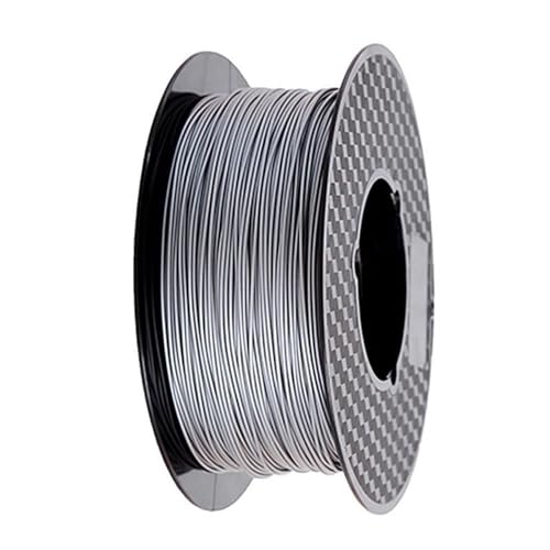 WUXUN3DP 1 kg Metall-PLA 1,75 mm 3D-Drucker-Filamentspule Metalltextur Gold Silber Kupfer Bronze Metallic PLA-Druckmaterialien(Silver 1Kg) von PALAPUDE