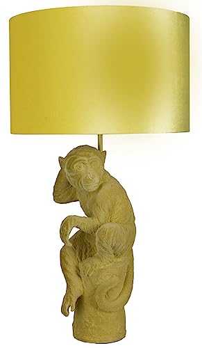 Affen Lampe Tischleuchte Affe Samt Monkey Affenleuchte (ohne Leuchtmittel) Gold Tischlampe 65cm cw629 Palazzo Exklusiv von PALAZZO INT