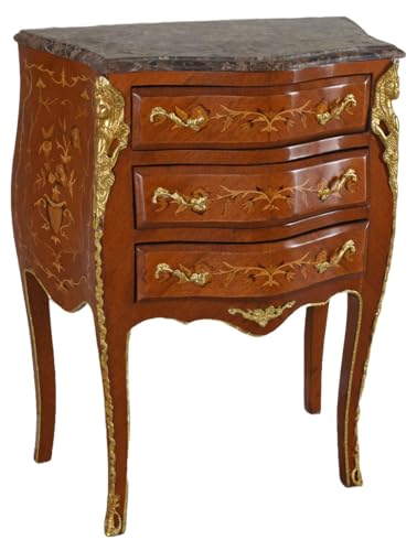 Antik Kommode Barock Schubladenschrank Retro Wäschekommode Marmorplatte Intarsien cat916 Palazzo Exklusiv von PALAZZO INT