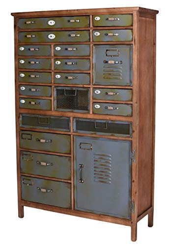 Schubladenschrank „Fabrik Wohnung“ – Apothekerschrank | 21 Schubladen & 1 Tür | Holz & Metall | Industrial Loft Design | Vintage Kommode lof077 Palazzo Exklusiv von PALAZZO INT