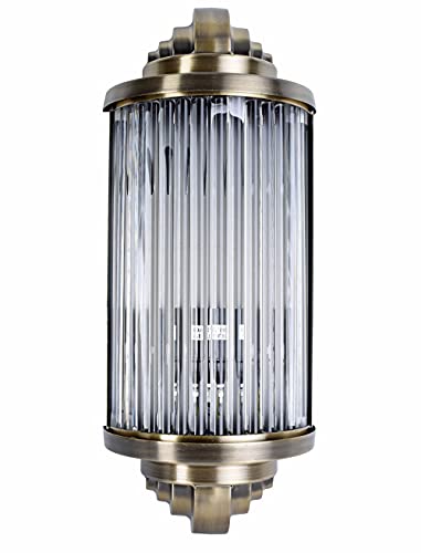 Art Deco Glasstäbchen Wandleuchte Bauhaus Lampe (ohne Leuchtmittel) Wandlampe 40 cm Antik Stil xc04 Palazzo Exklusiv von PALAZZO INT