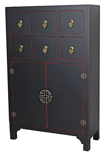 Asia Schrank Schwarz Hochkommode China Möbel chinesischer Hochzeitsschrank mya043 Palazzo Exklusiv von PALAZZO INT