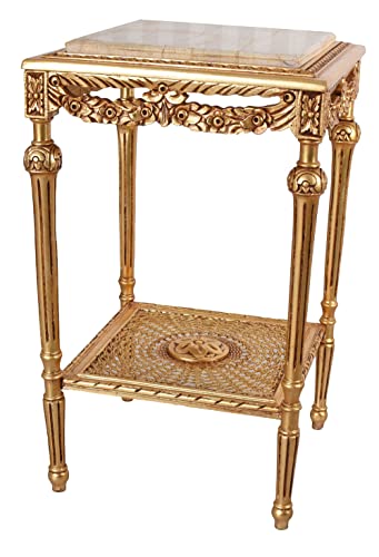 Beistelltisch Barock Tisch mit Marmorplatte Gold Blumentisch Sofatisch bar052 Palazzo Exklusiv von PALAZZO INT
