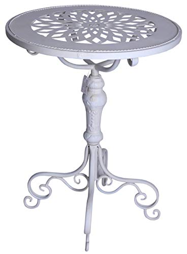 Beistelltisch Shabby Chic Tisch Weiss Eisentisch rund Teetisch 56 cm aja094 Palazzo Exclusiv von PALAZZO INT