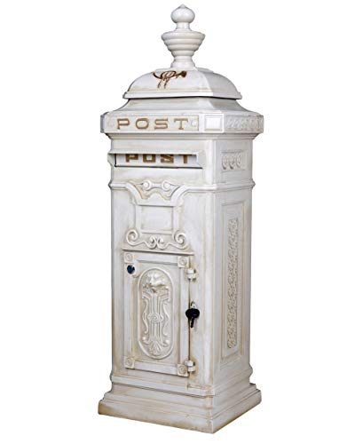 Briefkasten weiß Postkasten Landhausstil Stadbriefkasten Postbox freistehend neu LTA301 Palazzo Exclusive von PALAZZO INT