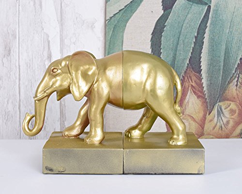Buchstützen Jungle Elefant Buchständer Elefantenfigur Gold Ananas cw986 Palazzo Exklusiv von PALAZZO INT