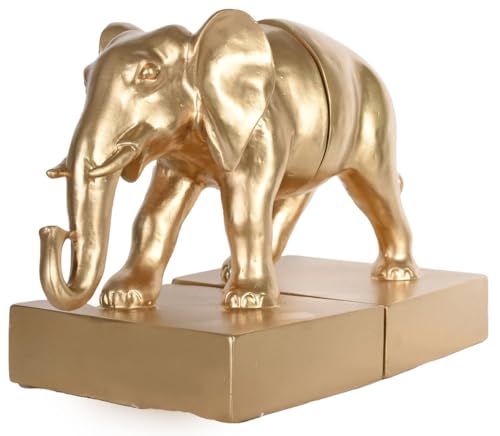 Buchstützen Jungle Elefant Buchständer Elefantenfigur Gold Ananas cw986 Palazzo Exklusiv von PALAZZO INT