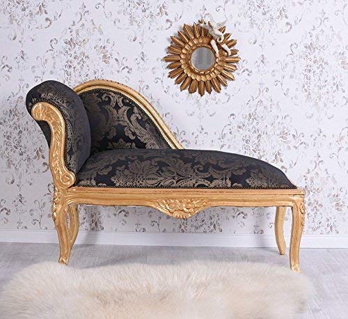 Chaiselongue Barock Ottomane Antik Sofa Gold Schwarz Liege Polsterbank cat508a34 Palazzo Exklusiv von PALAZZO INT