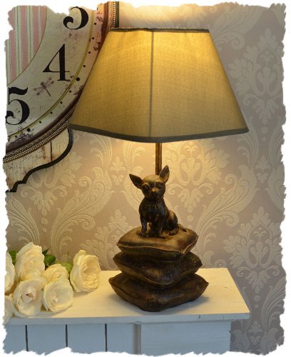 Chiwawa Lampe Tischleuchte Hund Chihuahua Hundefigur Tischlampe Leuchte Skulptur cw074 Palazzo Exklusiv von PALAZZO INT