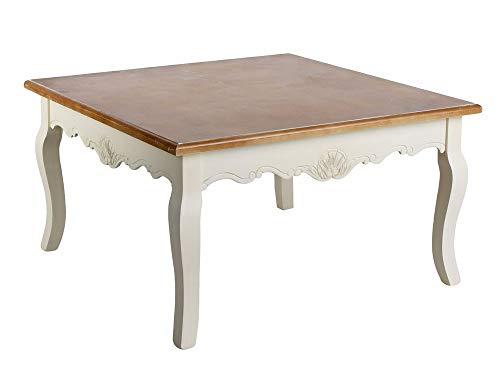 Wohnzimmertisch Shabby Chic Tisch Couchtisch Antik Stil Tisch Natur 89x89 cm HMB07 Palazzo Exklusiv von PALAZZO INT