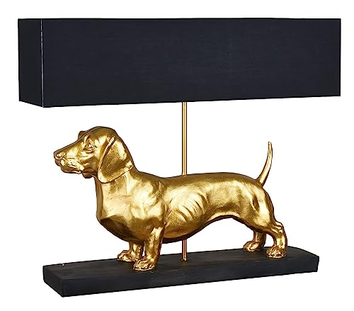 Dackellampe Leuchte Dackel Gold Lampe (ohne Leuchtmittel) Dachshund Hundelampe Tischlampe 60cm cw635 Palazzo Exklusiv von PALAZZO INT