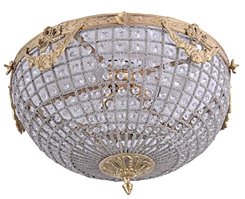 Deckenlüster Kristalle Deckenlampe (ohne Leuchtmittel) Deckenleuchte Barock Gold Lampe XL cat126g Palazzo Exclusiv von PALAZZO INT