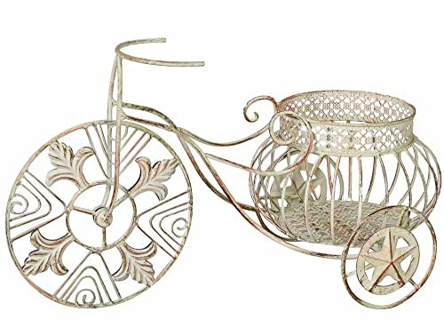 Deko Fahrrad Garten Blumenfahrrad Weiss Metallrad zum Bepflanzen Pflanzrad wk038 Palazzo Exklusiv von PALAZZO INT