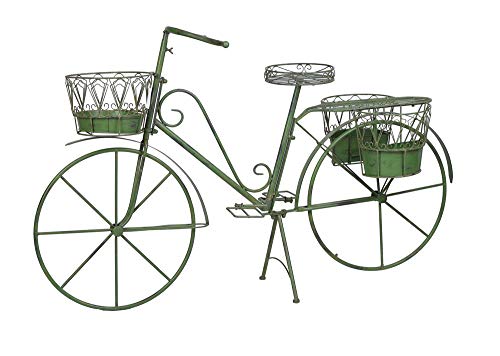 Deko Fahrrad Gartendeko Metallrad zum Bepflanzen 4 Körbe Pflanzrad Blumenständer aja229 Palazzo Exklusiv Grün von PALAZZO INT