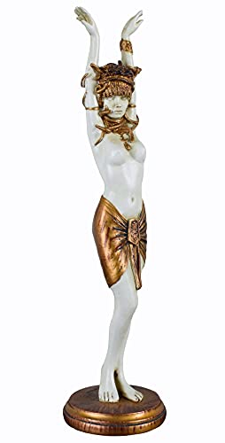 Erotische Gorgo Medusa mit Schlangekrone mystische Figur Gold Weiss 26cm Polystein IS230 Palazzo Exklusiv von PALAZZO INT