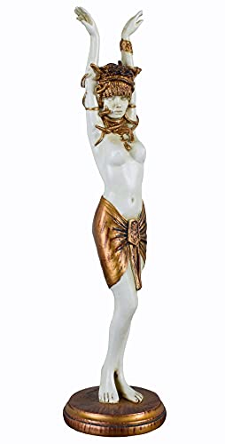 Erotische Gorgo Medusa mit Schlangekrone mystische Figur Gold Weiss 26cm Polystein IS230 Palazzo Exklusiv von PALAZZO INT