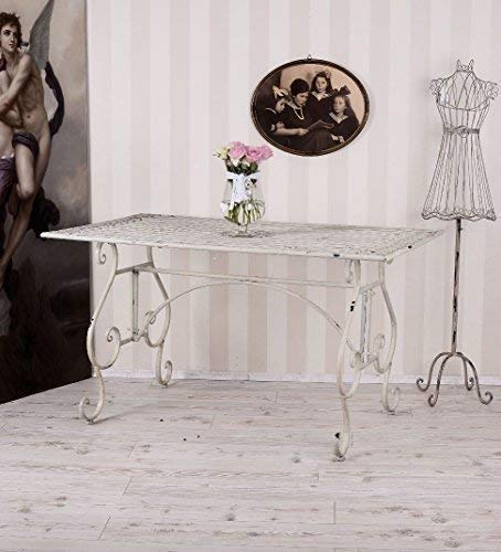 Esstisch Shabby Chic Garten Gartentisch Metalltisch weiß Tisch aja039 Palazzo Exklusiv von PALAZZO INT