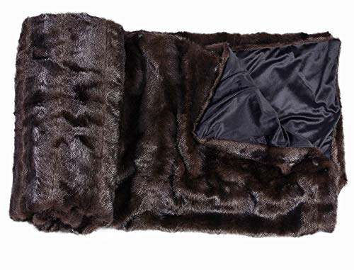 Luxuriöse Webpelz Wohndecke Nerz 160 x 200 cm Täuschend Echte Pelzoptik mit Weicher Fleece Rückseite und Winterwarmen Komfort pda001 Palazzo Exklusiv von PALAZZO INT