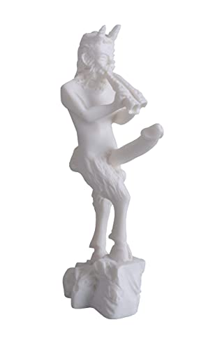 Erotische Figur Satyr Pan & riesen Penis Phallus Symbol Faun Figur Polystein Weiss IS249 Palazzo Exklusiv von PALAZZO INT
