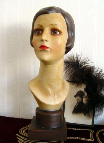 Frauenbüste Dekobüste Art Deco Kopf 20er Mädchenbüste Polystein Figur Frauenkopf Büste 46cm neu TVC027 Palazzo Exklusiv von PALAZZO INT