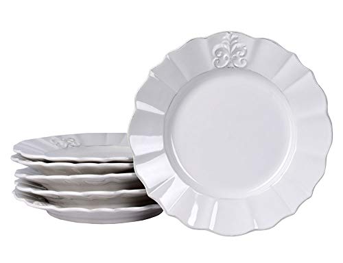 Frühstücksteller 6er Set Landhausstil Teller 24cm Dessertteller Porzellanteller cw509 Palazzo Exklusiv von PALAZZO INT