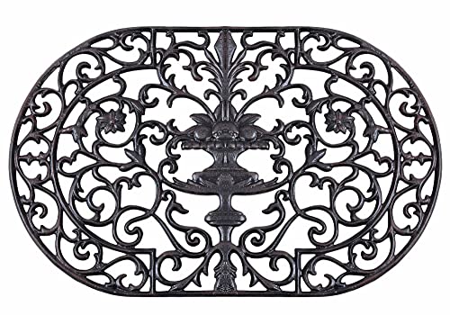 Fussmatte Gusseisen Matte oval Türmatte Eisenmatte Fußabtreter 70cm Braun Schmutzfangmatte lta353 Palazzo Exklusiv von PALAZZO INT