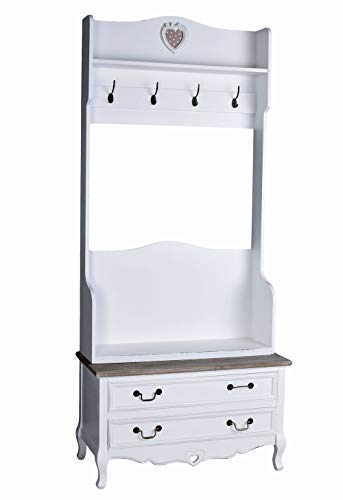 Garderobe Shabby Chic Standgarderobe Garderobenständer196x85x40 cm Diele Schuhschrank Weiss hmb165 Palazzo Exklusiv von PALAZZO INT