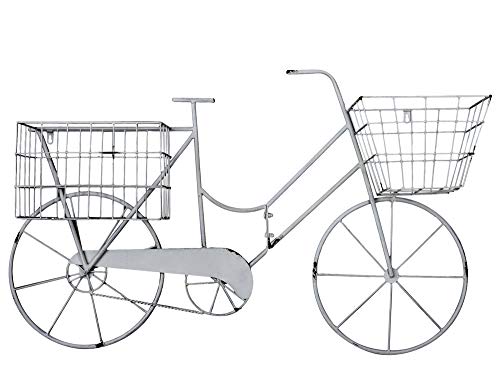 Garten Fahrrad Wanddeko Landhausstil Metallrad Weiss 102 cm Blumenfahrrad zum Bepflanzen aja197 Palazzo Exklusiv von PALAZZO INT