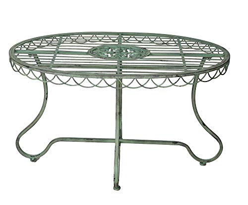 Gartentisch Metalltisch Balkon Tisch Couchtisch 101x65 cm Grün Eisentisch Sofatisch aja279 Palazzo Exklusiv von PALAZZO INT