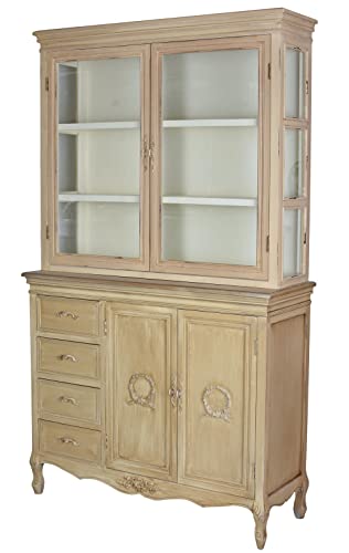 Geschirrschrank Buffet Küchenschrank Landhausstil Küche 196 cm Hoch Shabby Vintage HMD300 Palazzo Exklusiv von PALAZZO INT