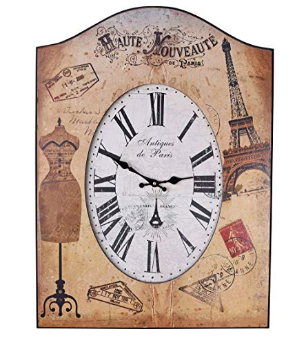 Grosse Wanduhr Paris Anno 1900 Postkartenoptik 50x70cm Shabby Chic MHC024 Palazzo Exklusiv von PALAZZO INT