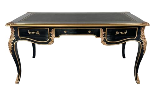Historischer Barock-Schreibtisch Château de Versailles – Louis XV Bureau-Plat aus massivem Mahagoniholz mit Kunstleder-Schreibplatte, freistehend, 160×80×78 cm, handbemalt & geschnitzt mar428 Historischer Barock-Schreibtisch Château de Versailles – Louis XV Bureau-Plat aus massivem Mahagoniholz mit Kunstleder-Schreibplatte, freistehend, 160×80×78 cm, handbemalt & geschnitzt mar428 von PALAZZO INT