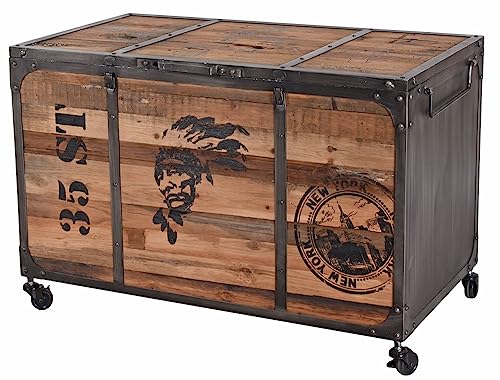 Truhe „NEW YORK LOFT“ – Vintage Holztruhe | Industrial Design | Viel Stauraum | Sitztruhe aus Metall & Holz lof102 Palazzo Exklusiv von PALAZZO INT