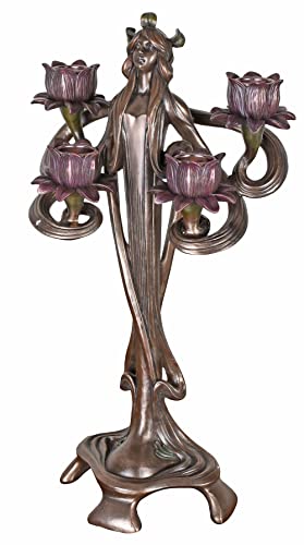 Kandelaber Art Nouveau Kerzenheuchter im Jugendstil Frauenfigur Leuchter AN10375A4 Palazzo Exklusiv von PALAZZO INT