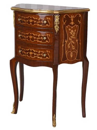 Kommode Wäschekommode Antik Schrank Intarsien 3 Schubladen 56x30cm cat061 Palazzo Exklusiv von PALAZZO INT