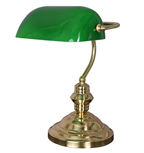 Lampe Banker Lampe englische Tischlampe Bürolampe Tischleuchte Leseleuchte grün xcl112 Palazzo Exklusiv von PALAZZO INT
