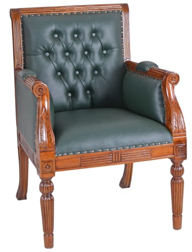 Library Chair Ledersessel Mahagoni Sessel Chesterfield Bibliotheksessel Grün gepolstert mar107 Palazzo Exklusiv Library Chair Ledersessel Mahagoni Sessel Chesterfield Bibliotheksessel Grün gepolstert mar107 Palazzo Exklusiv von PALAZZO INT
